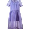 Dresses Helene Galwas | Dascha Purple Midi Dress Made Of Organza Silk