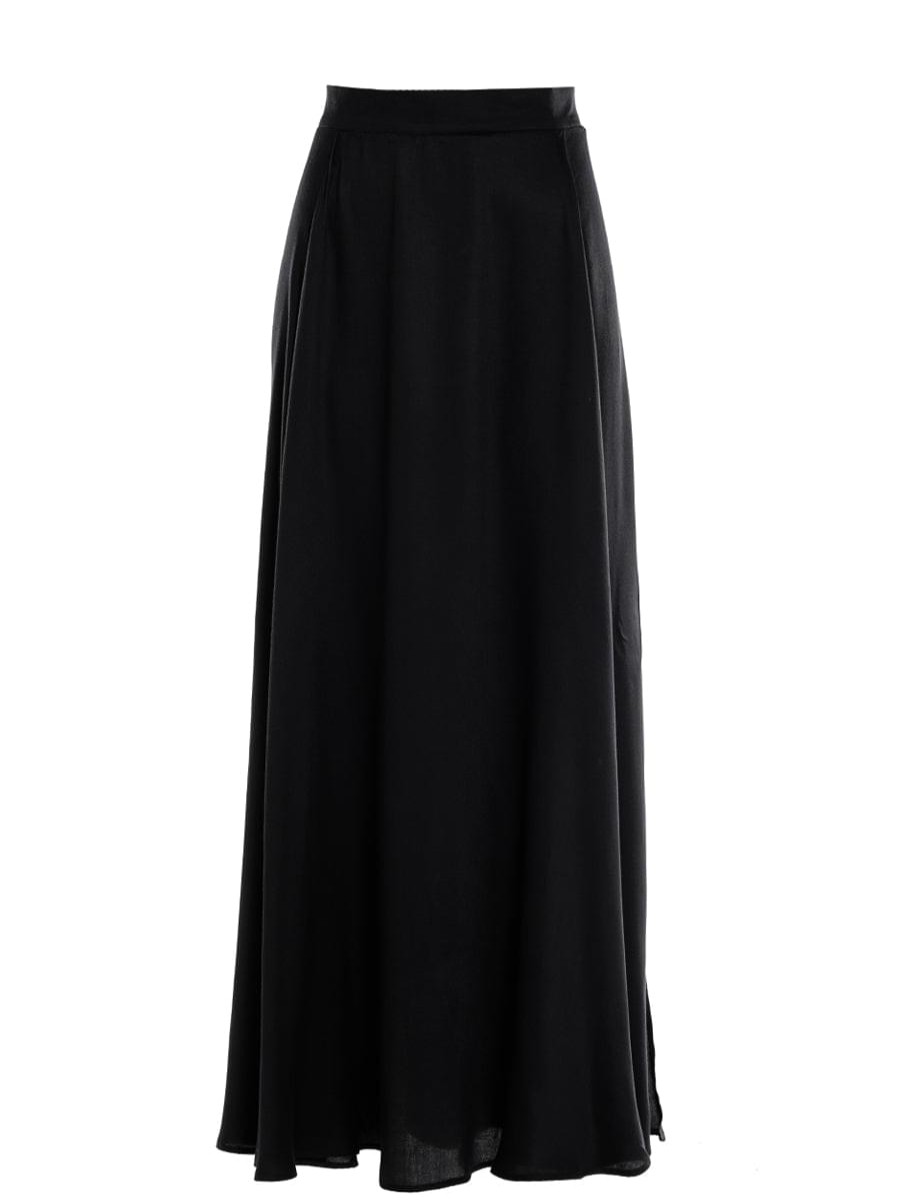 Skirts Helene Galwas | Anastasia Viscose Black Floor Length Skirt