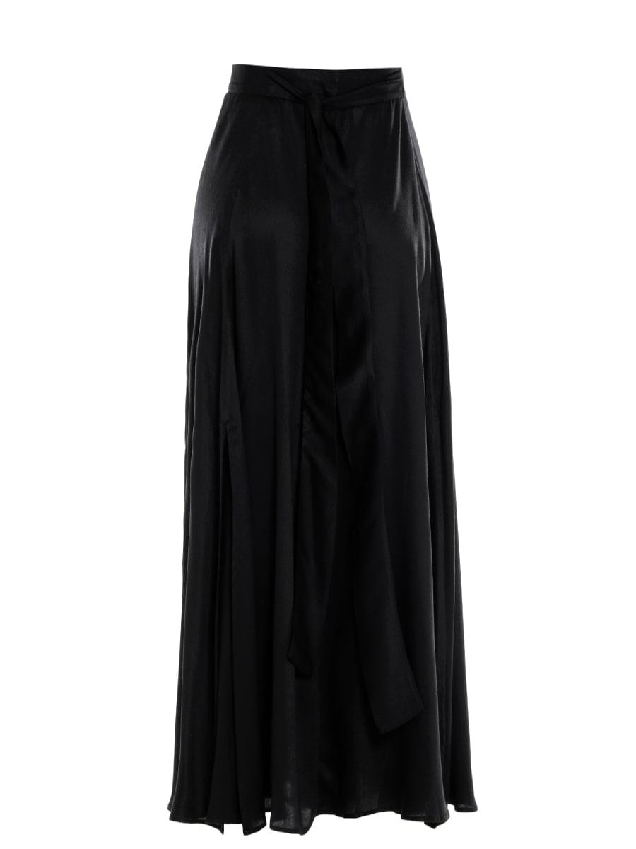 Skirts Helene Galwas | Anastasia Viscose Black Floor Length Skirt