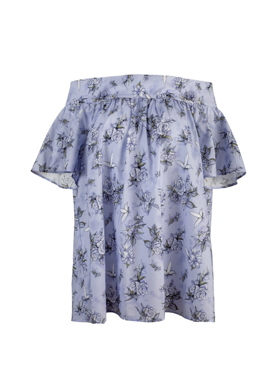 Blouses Helene Galwas | Dahlia Wide-Cut Floral Print Blouse