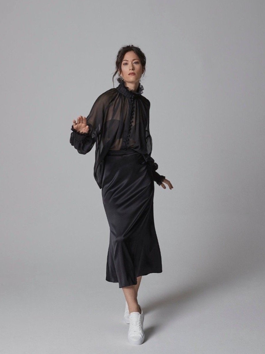 Skirts Helene Galwas | Clea Black Long Skirt