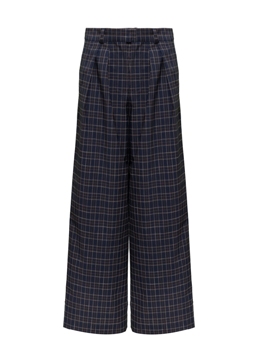 Pants Helene Galwas | Heike - Merino Wool Checked Trousers