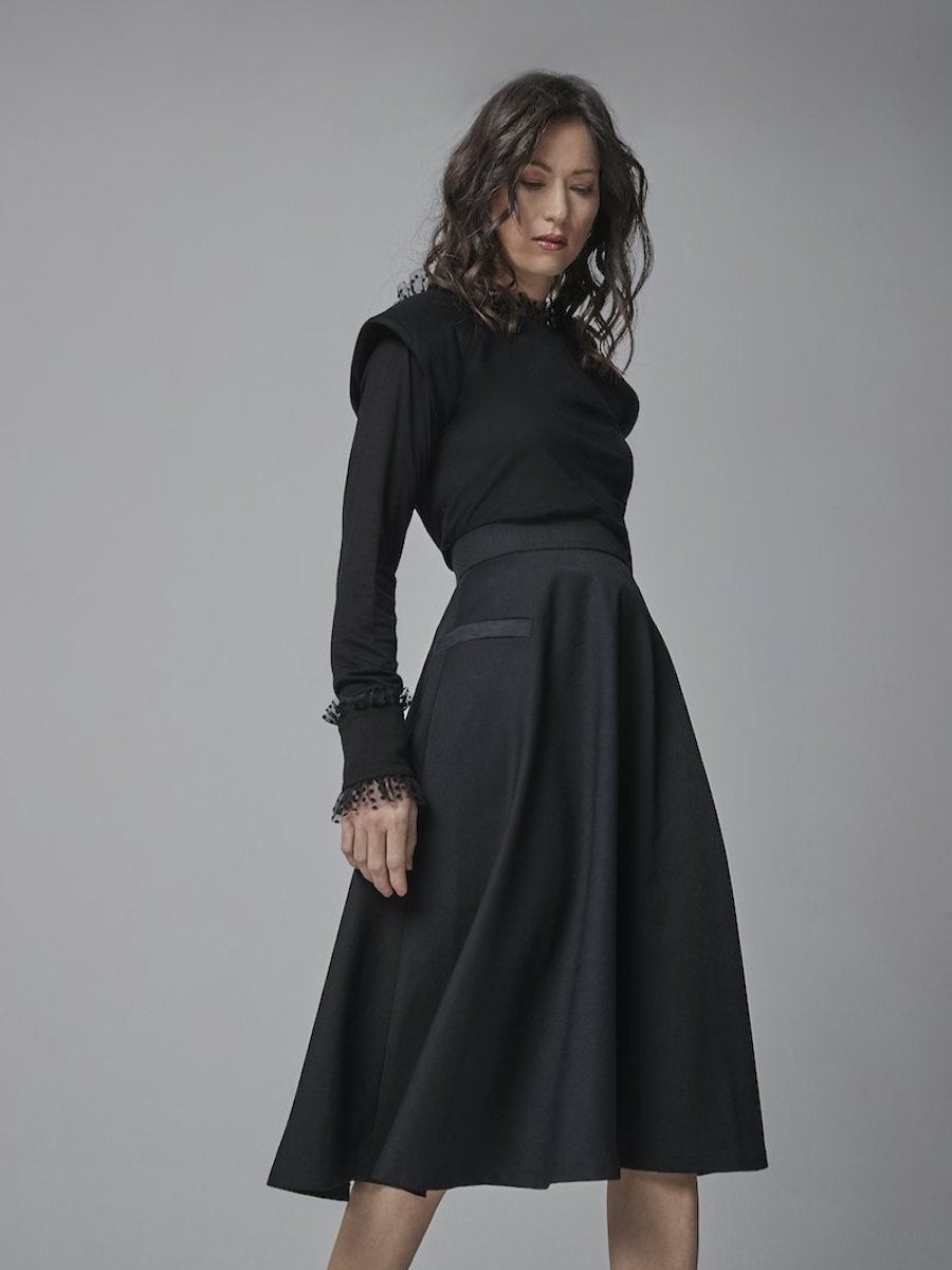 Skirts Helene Galwas | Britney Black Midi Skirt