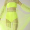 Bademoden Helene Galwas | Alena Neon Yellow Maxi Dress In Tulle.