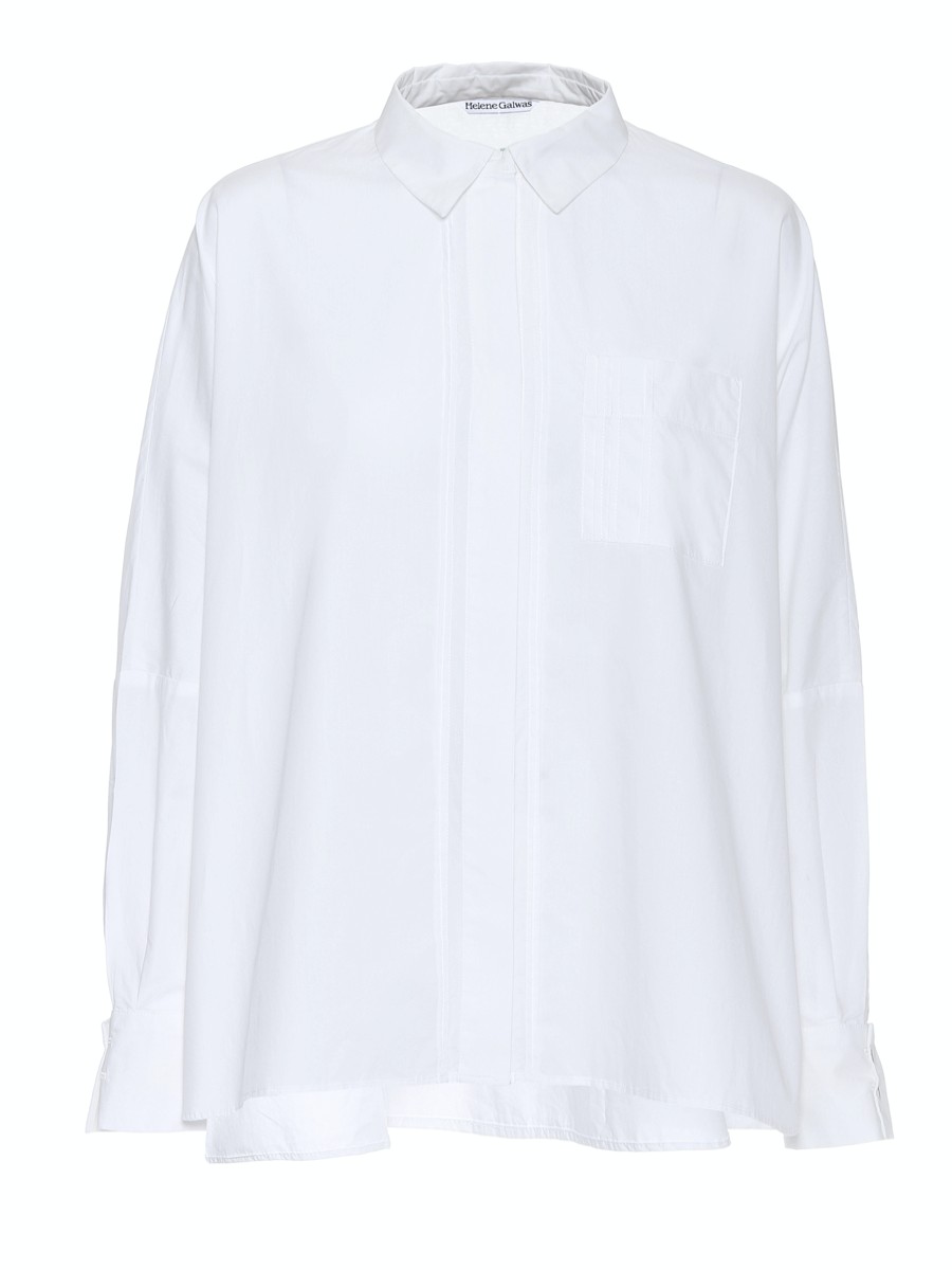 Blouses Helene Galwas | Bella Long Sleeve White Blouse