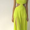 Dresses Helene Galwas | Gloria Neon Yellow Summer Maxi Dress