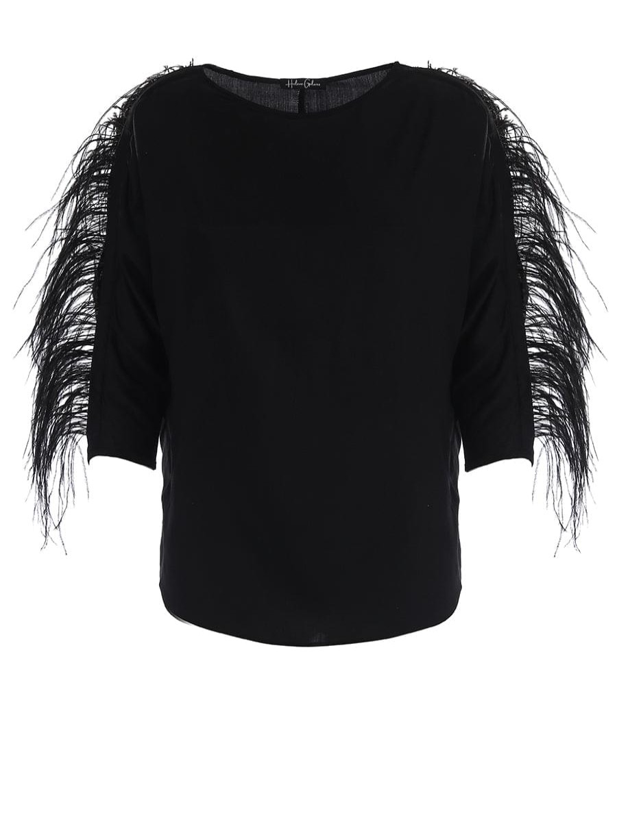 Tops Helene Galwas | Abba Black Long Sleeve Shirt