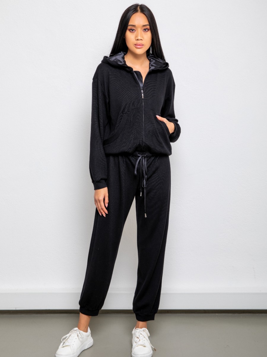 Dresses Helene Galwas | Cecil Black Knit Jumpsuit