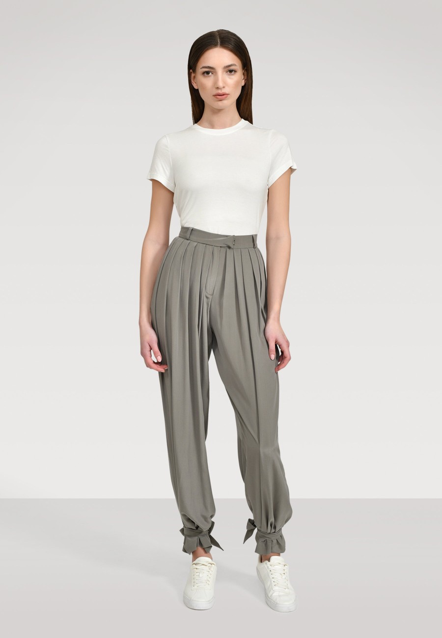 Pants Helene Galwas | Deily Olive Color Trousers