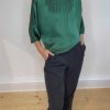 Blouses Helene Galwas | Camellia Long Sleeve Green Blouse