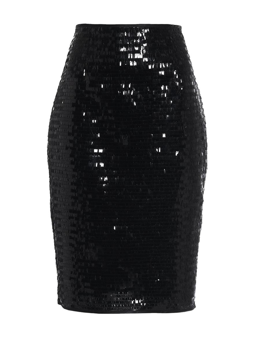 Skirts Helene Galwas | Amelie Sequin Design Black Skirt