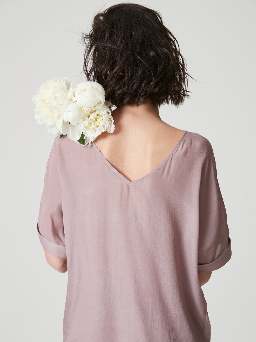 Blouses Helene Galwas | Dolores Short Sleeve Pink Blouse