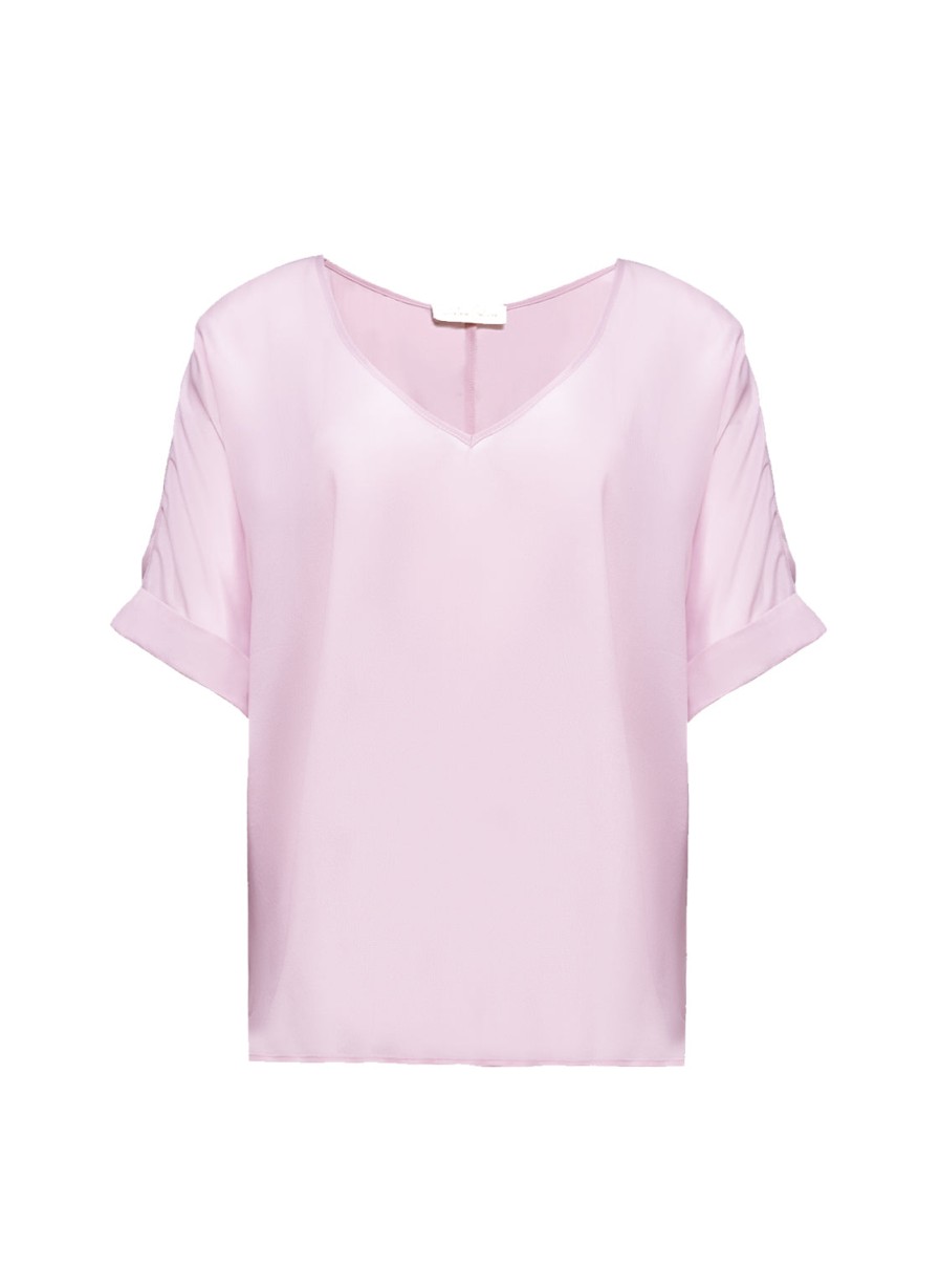 Blouses Helene Galwas | Dolores Short Sleeve Pink Blouse