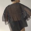 Blouses Helene Galwas | Galina Handmade Transparent Black Organza Blouse