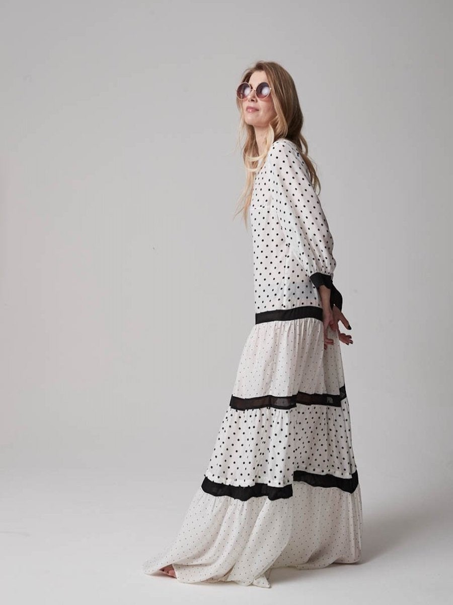 Dresses Helene Galwas | Benita Maxi Dress Made Of Premium Cotton With Polkadots