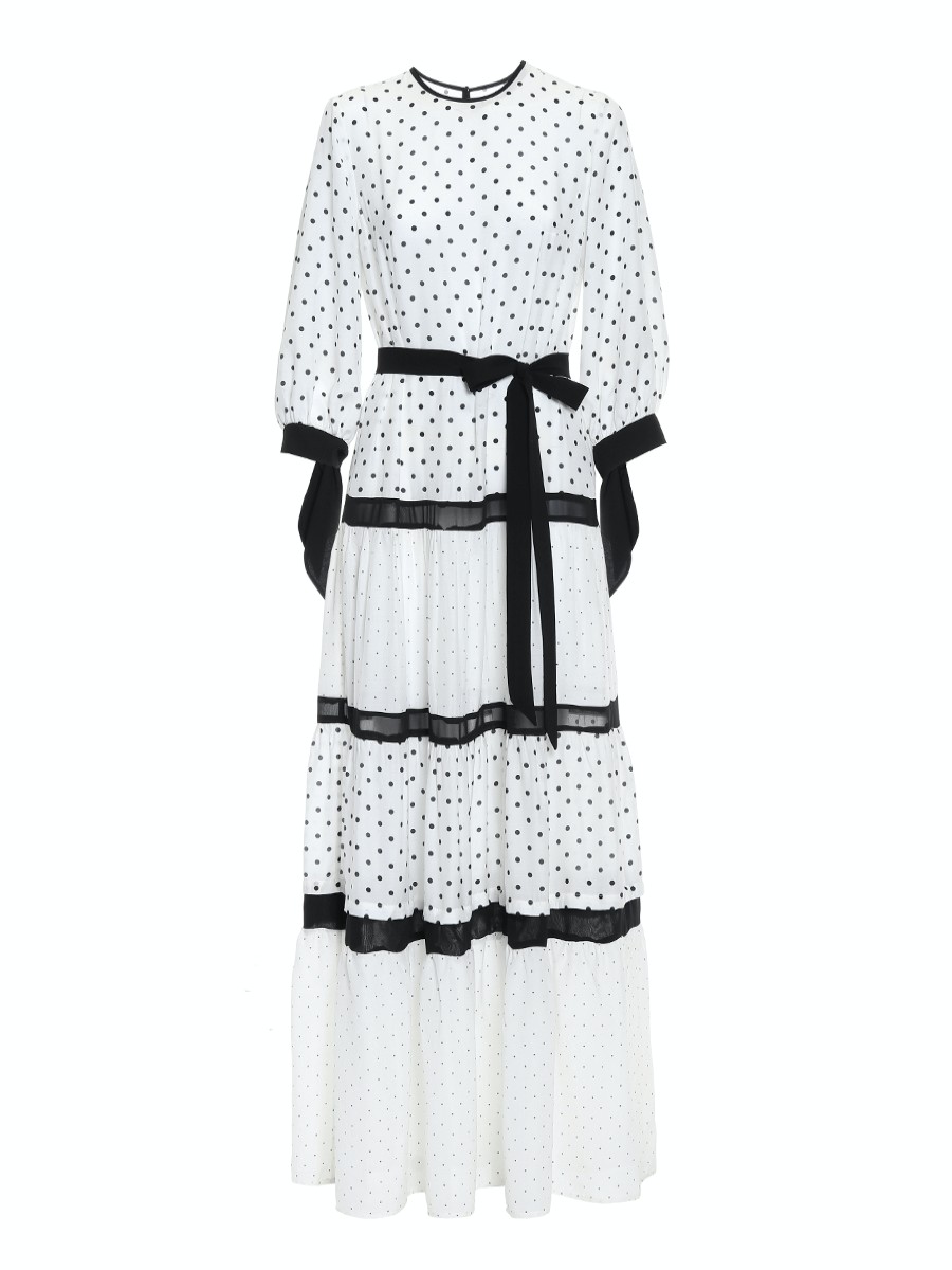 Dresses Helene Galwas | Benita Maxi Dress Made Of Premium Cotton With Polkadots