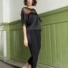 Blouses Helene Galwas | Donna Short Sleeve Black Blouse