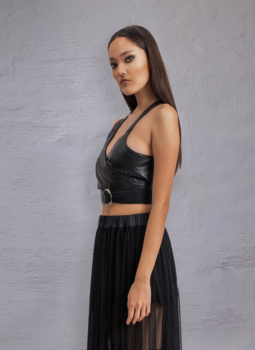 Tops Helene Galwas | Edelina - Vegan Leather Bustier