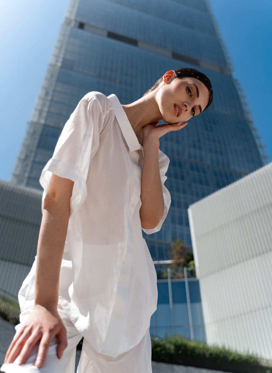 Blouses Helene Galwas | Gianna Short White Blouse