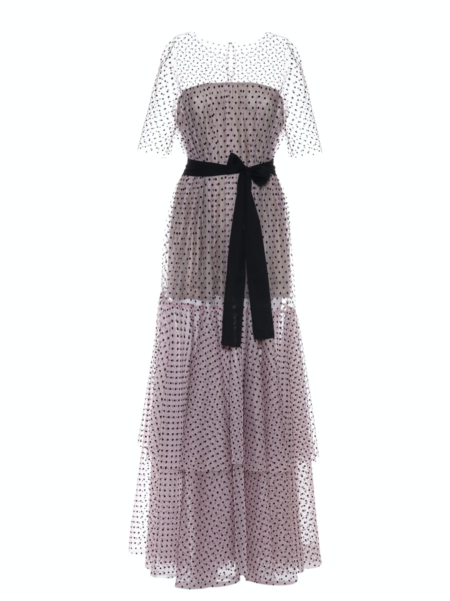 Dresses Helene Galwas | Belinda Midi Dress Made Of Tulle With Dots