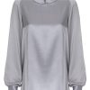 Blouses Helene Galwas | Alina Long Sleeves Silver Blouse.