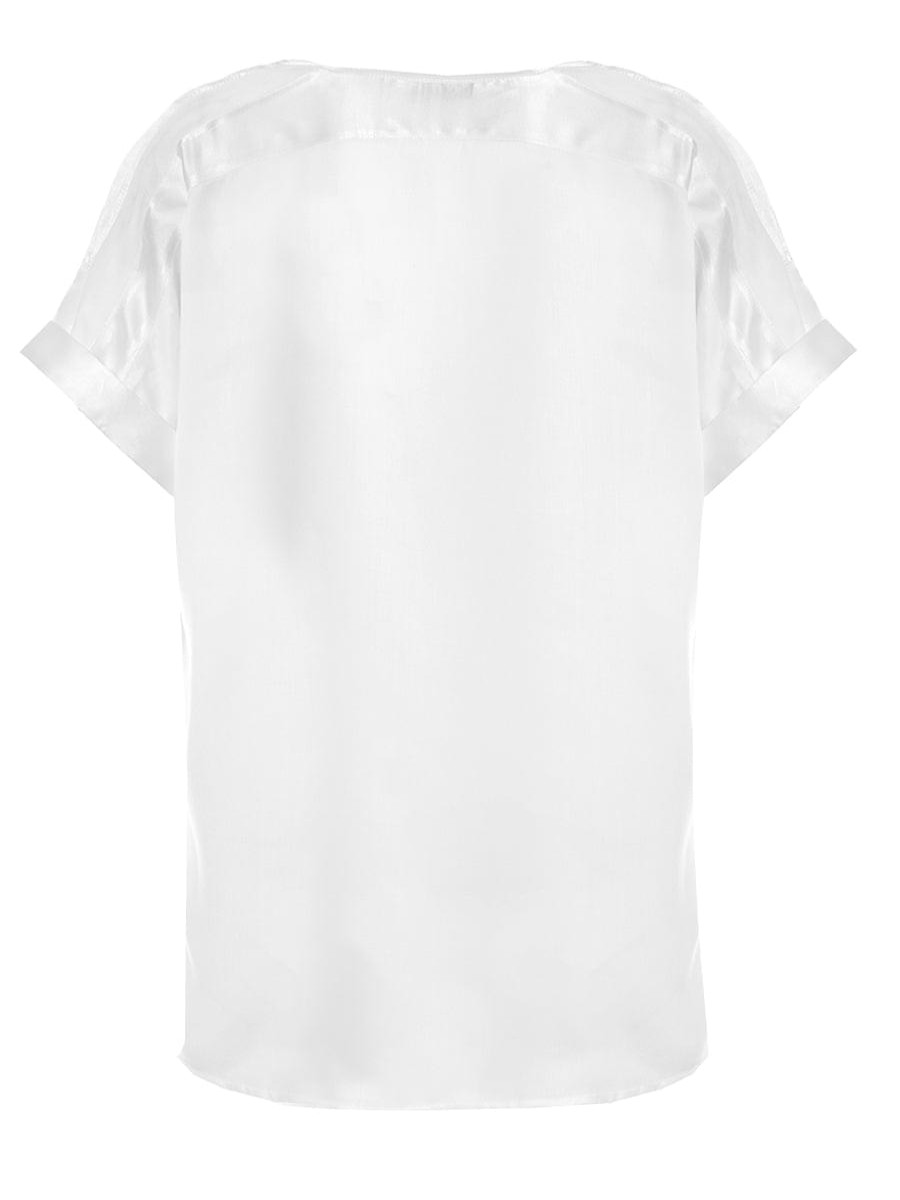 Tops Helene Galwas | Ava Short Sleeve White Shirt