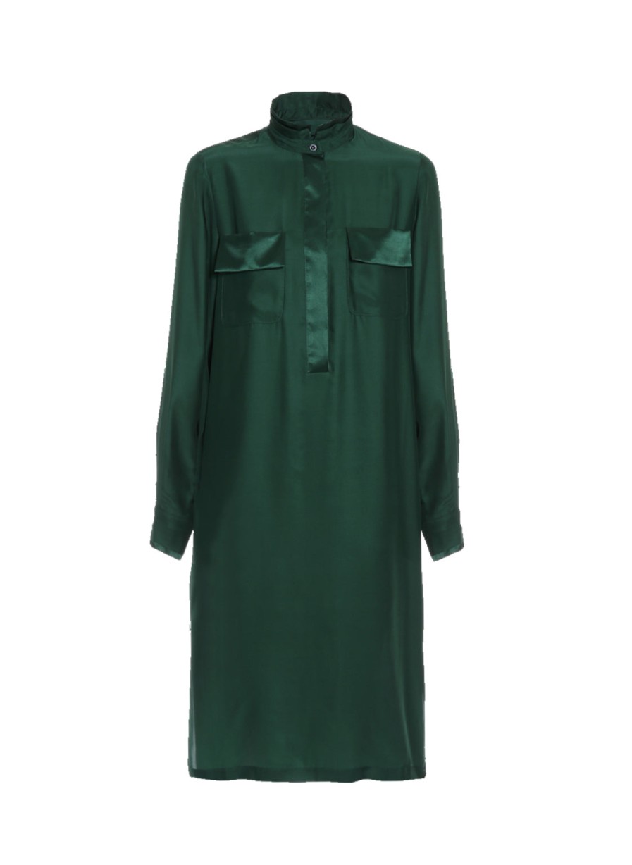 Dresses Helene Galwas | Britta Green Shirt Dress