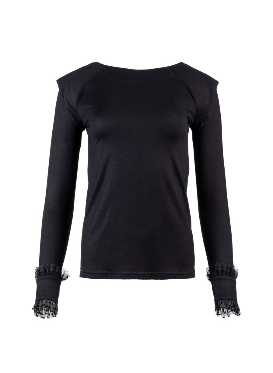 Tops Helene Galwas | Carola Black Long Sleeved Shirt