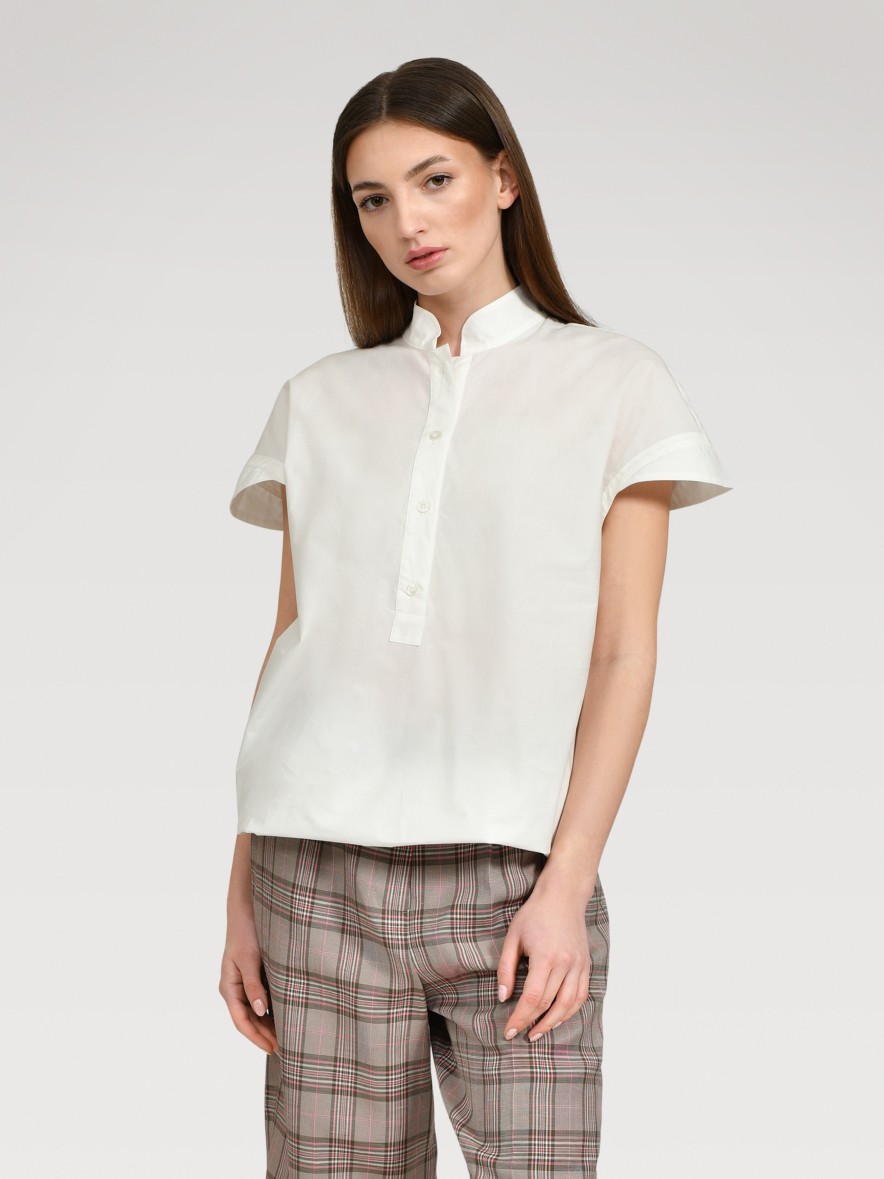 Blouses Helene Galwas | Fairy Short Sleeve White Blouse