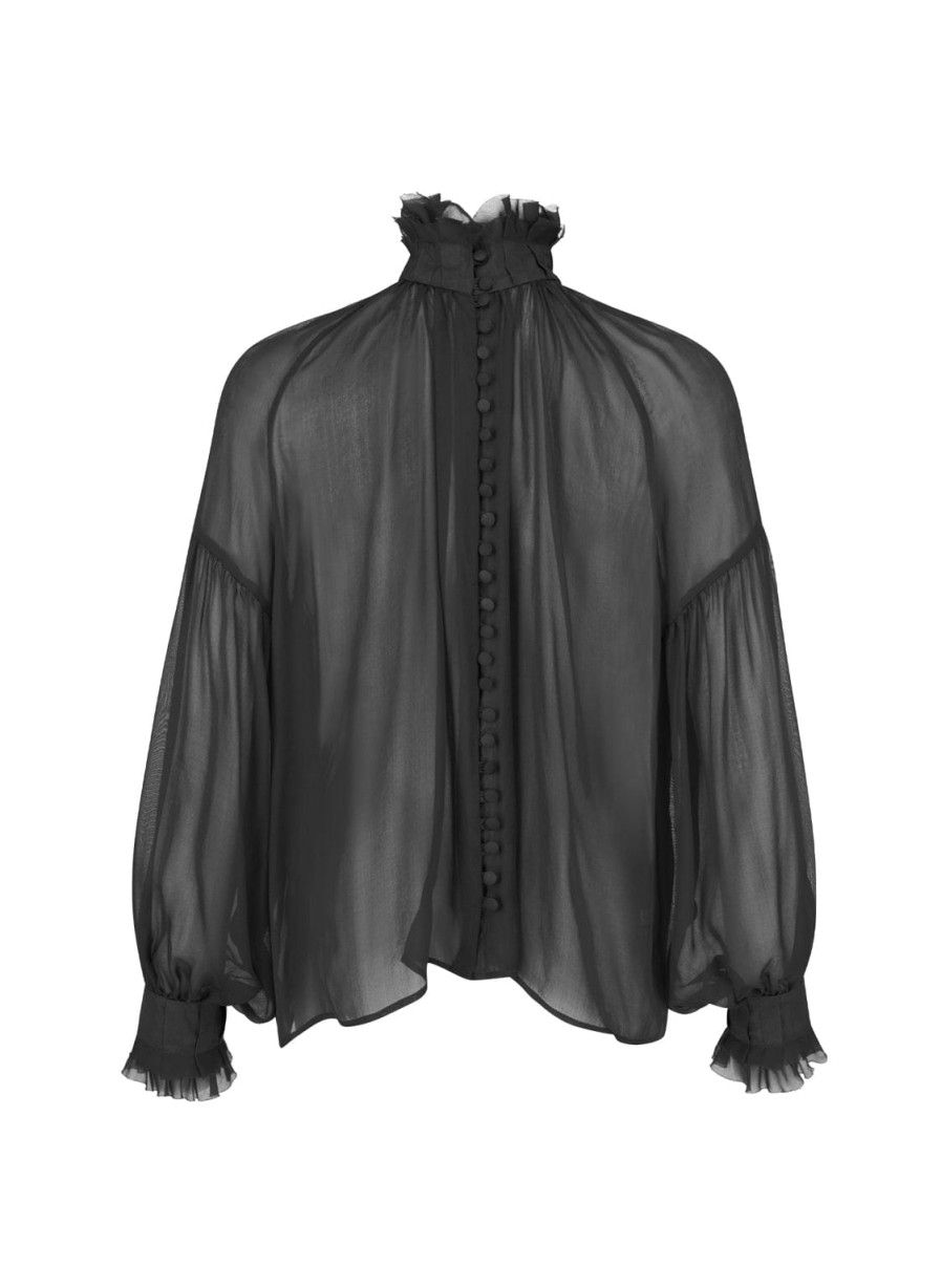 Blouses Helene Galwas | Babbet Long Sleeve Black Blouse