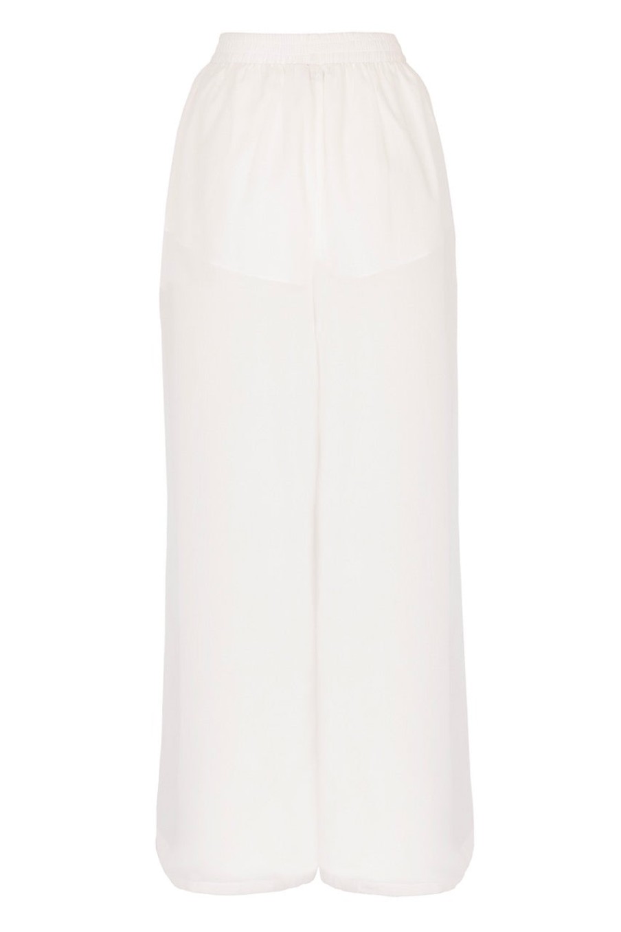 Pants Helene Galwas | Gerit - Silk - Wide White Cropped Trousers