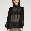 Blouses Helene Galwas | Bibi Long Sleeve Black Blouse