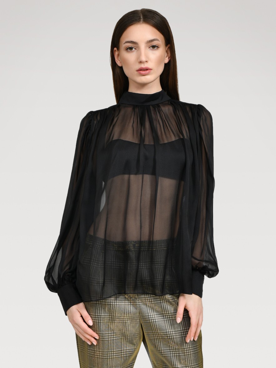 Blouses Helene Galwas | Bibi Long Sleeve Black Blouse