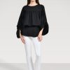 Blouses Helene Galwas | Faride Long Sleeve White Blouse