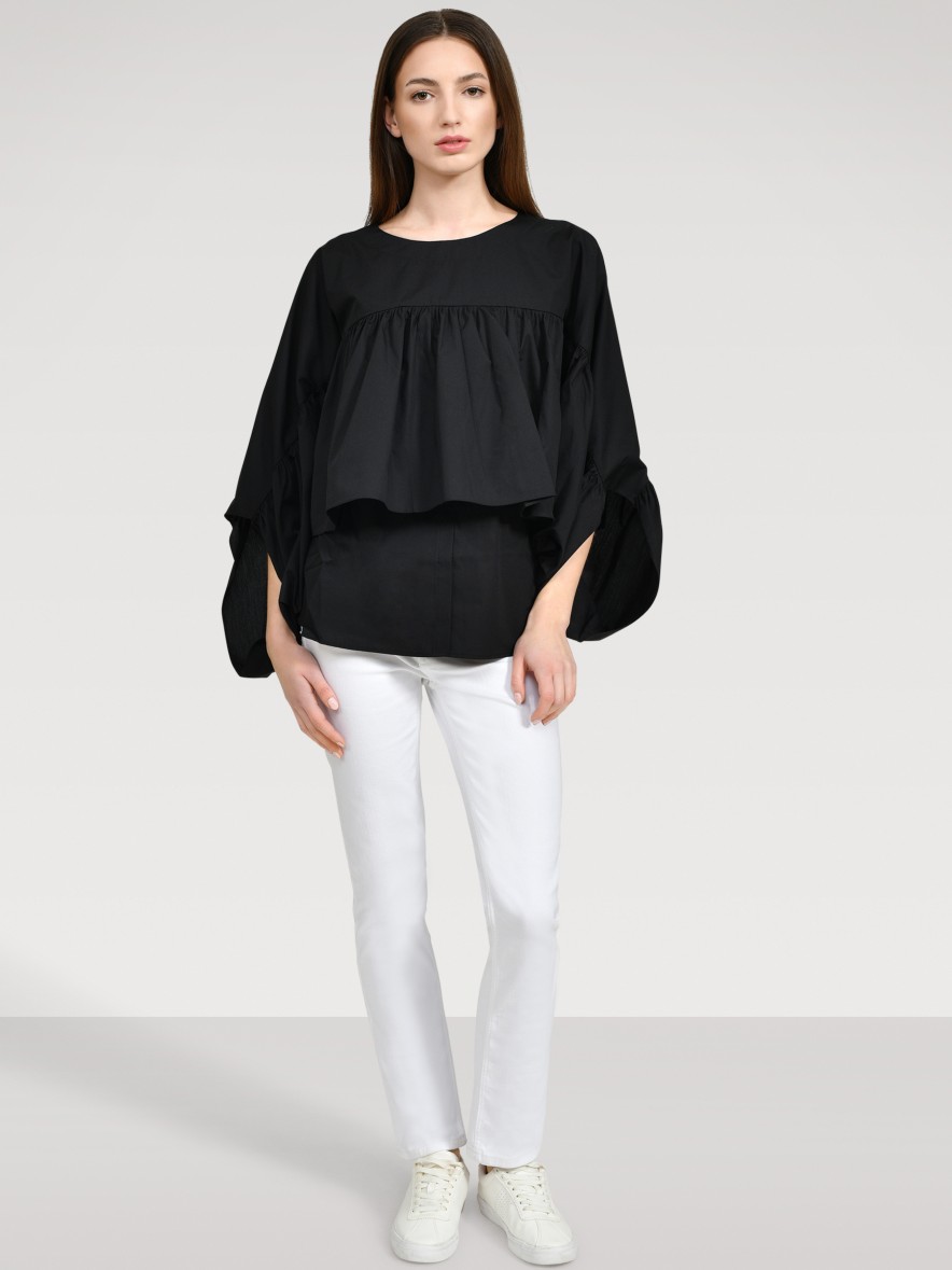 Blouses Helene Galwas | Faride Long Sleeve White Blouse