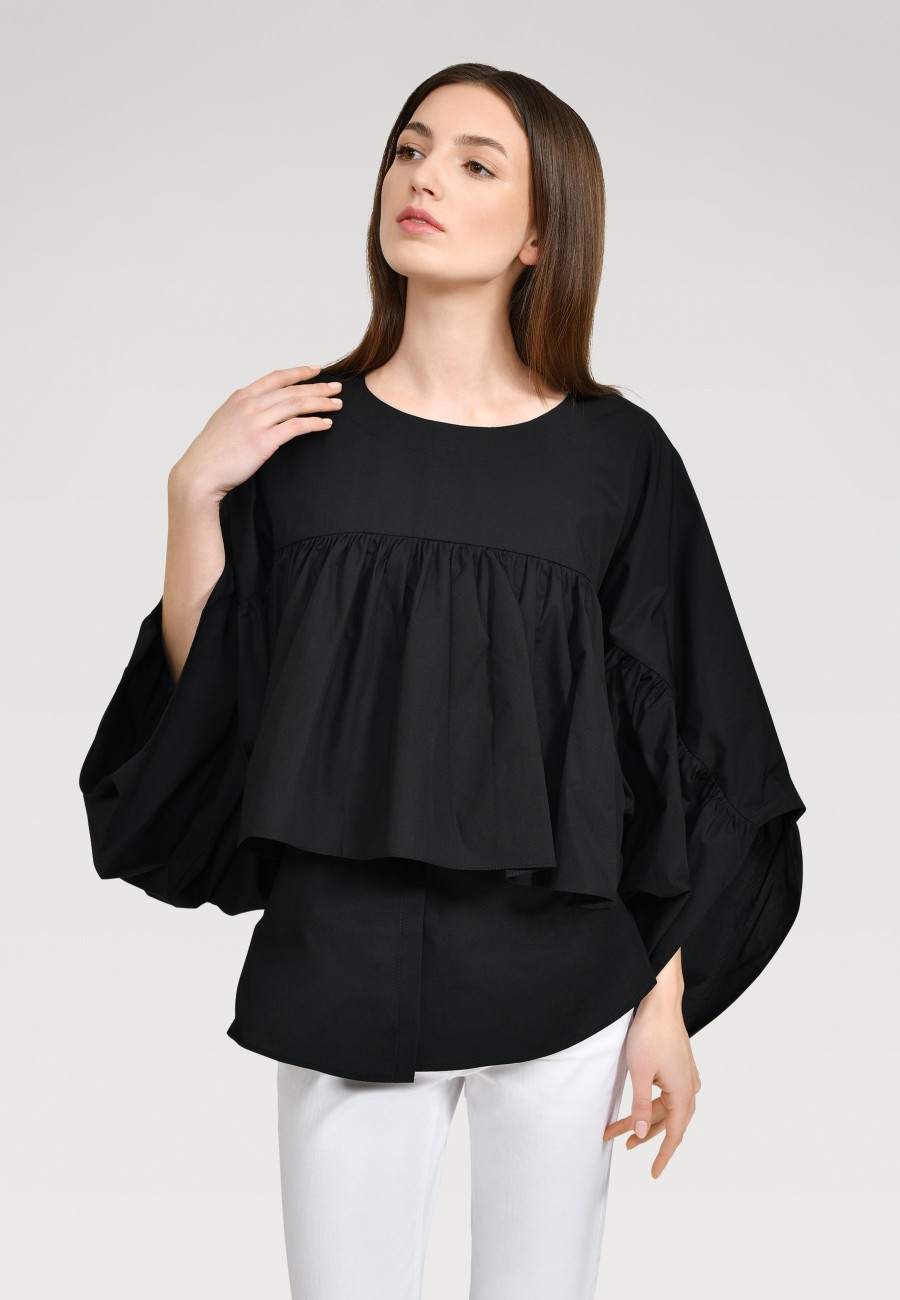 Blouses Helene Galwas | Faride Long Sleeve White Blouse